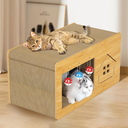 Cat House Scratcher with 3 Balls