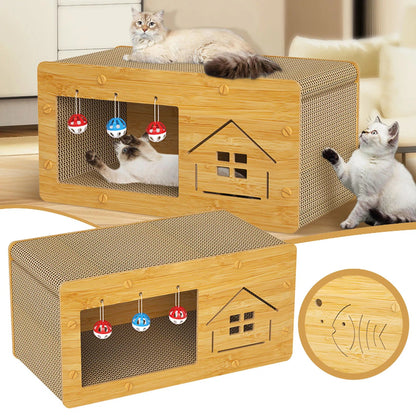 Cat House Scratcher with 3 Balls